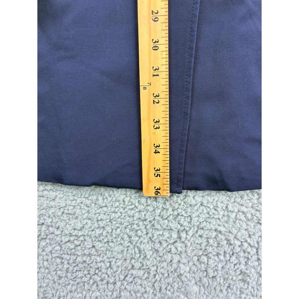 New York & Company Trench Coat Double Breasted Womens Medium Navy Belted - Picture 10 of 15